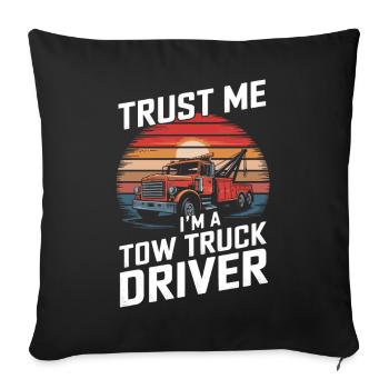 Tow Truck Truck Tow Truck - Sofa pillowcase 17,3'' x 17,3'' (45 x 45 cm) - black - Front