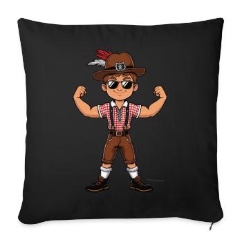 Garçon à Lederhosen Bière JGA Majorque Bavière Alcool - Housse de coussin décorative 45 x 45 cm - noir - Devant