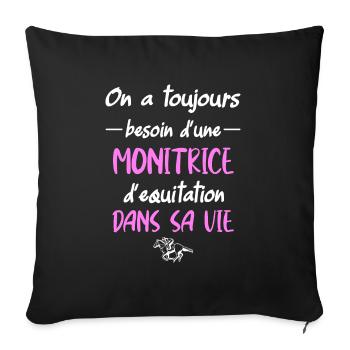 On a toujours besoin d'une monitrice d'équitation - Housse de coussin décorative 45 x 45 cm - noir - Devant
