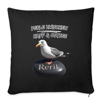 Rerik Pearl between Haff & Baltic Sea Rerik Seagull - Sofa pillowcase 17,3'' x 17,3'' (45 x 45 cm) - black - Front