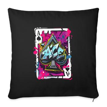 Ace of Spades Card - Sofa pillowcase 17,3'' x 17,3'' (45 x 45 cm) - black - Front