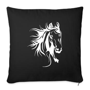 Pferd Lover Pferd Kopf Pferde - Sofakissenbezug 45 x 45 cm - Schwarz - Vorne
