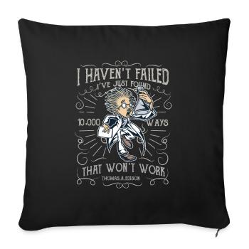 Un scientifique en ruines mad scientist - Housse de coussin décorative 45 x 45 cm - noir - Devant