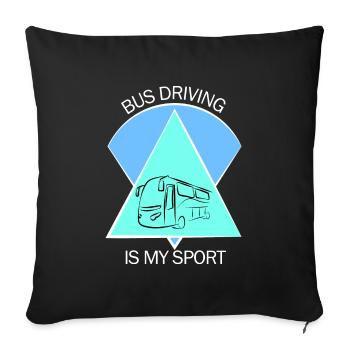 Chauffeur d’autobus scolaire Chauffeur d’autobus scolaire - Housse de coussin décorative 45 x 45 cm - noir - Devant
