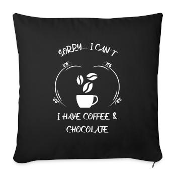 Coffee, espresso, coffee & chocolate - Sofa pillowcase 17,3'' x 17,3'' (45 x 45 cm) - black - Front
