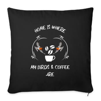 Bird Watching Bird Watching Birding Coffee - Sofa pillowcase 17,3'' x 17,3'' (45 x 45 cm) - black - Front