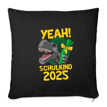 Yes! Schoolchild 2025 Dino School Enrollment - Sofa pillowcase 17,3'' x 17,3'' (45 x 45 cm) - black - Front