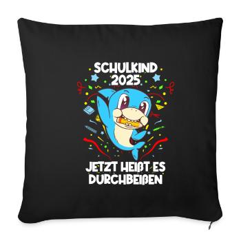 School Enrollment 2025 Hai Schoolchild School Introduction - Sofa pillowcase 17,3'' x 17,3'' (45 x 45 cm) - black - Front