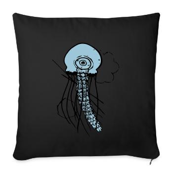 Qualle - Sofakissenbezug 45 x 45 cm - Schwarz - Vorne