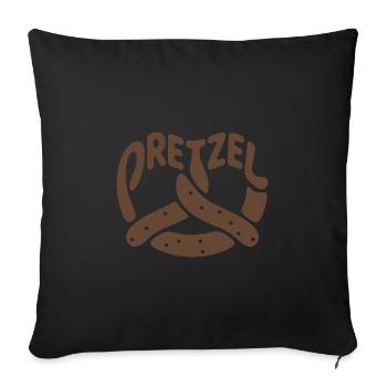 Pretzel - Cool German Food Logo - Sofa pillowcase 17,3'' x 17,3'' (45 x 45 cm) - black - Front