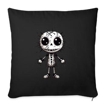 Mode de poupée vaudou pour votre ville Mode - Housse de coussin décorative 45 x 45 cm - noir - Devant