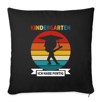 Kindergarten Abschluss KITA-Kind Geschenk - Sofakissenbezug 45 x 45 cm - Schwarz - Vorne