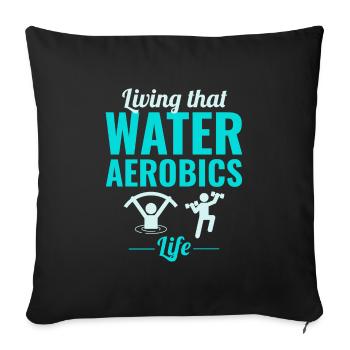 Aquagym Fitness aquatique Aqua Exercice - Housse de coussin décorative 45 x 45 cm - noir - Devant