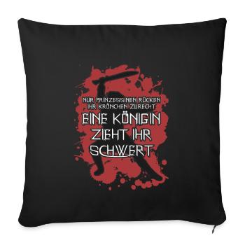 Reine avec sort de couronne d’épée - Housse de coussin décorative 45 x 45 cm - noir - Devant