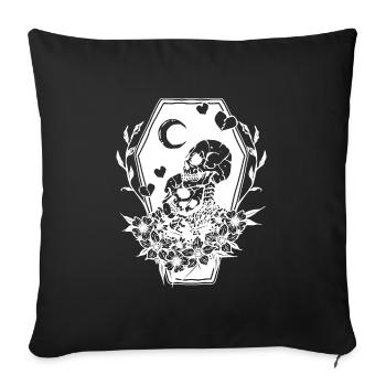 Coffin love skeletons - Sofa pillowcase 17,3'' x 17,3'' (45 x 45 cm) - black - Front