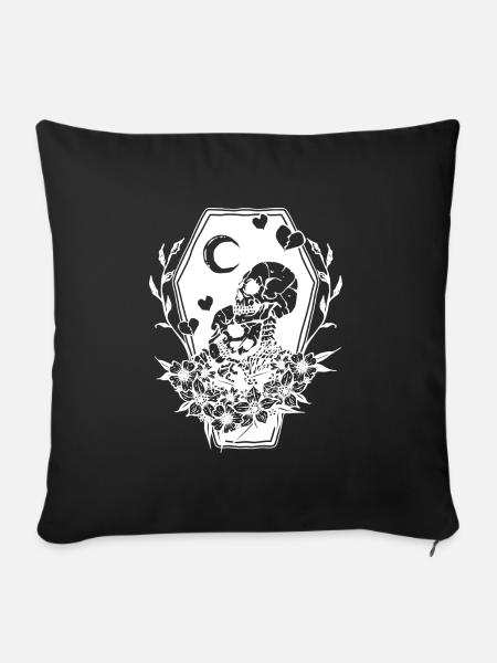 Sarg Liebe Skelette - Sofakissenbezug 45 x 45 cm - Schwarz