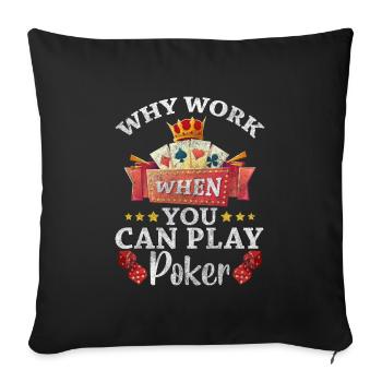 Jeu de cartes Joueur de cartes Jouer au cœur - Housse de coussin décorative 45 x 45 cm - noir - Devant