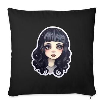 Süßes Goth Girl Gothic Mystisch - Sofakissenbezug 45 x 45 cm - Schwarz - Vorne