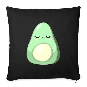 Chillende Avocado - Sofakissenbezug 45 x 45 cm - Schwarz - Vorne