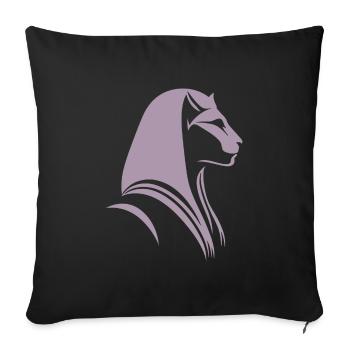 Chat Egypte Pharaon Silhouette - Housse de coussin décorative 45 x 45 cm - noir - Devant