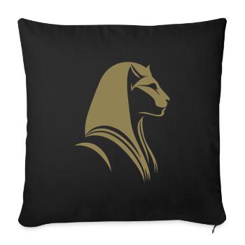 Chat Egypte Pharaon Silhouette - Housse de coussin décorative 45 x 45 cm - noir - Devant