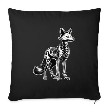 Fuchs Skelett Illustration - Sofakissenbezug 45 x 45 cm - Schwarz - Vorne