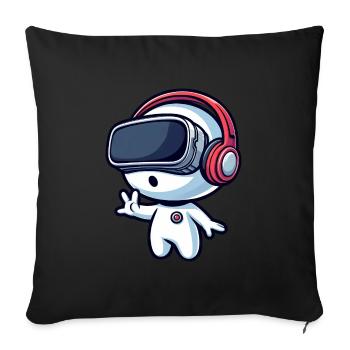 Alien Alien VR Joueur de réalité virtuelle - Housse de coussin décorative 45 x 45 cm - noir - Devant