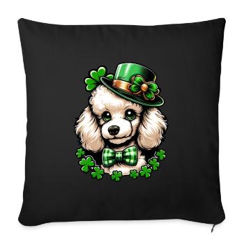 Süßer St. Patricks Day Süßer Comic Pudel - Sofakissenbezug 45 x 45 cm - Schwarz - Vorne