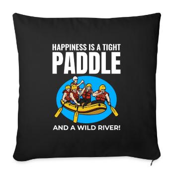 Rafting Team Raft Eau Vive Rafter Paddle Drôle - Housse de coussin décorative 45 x 45 cm - noir - Devant