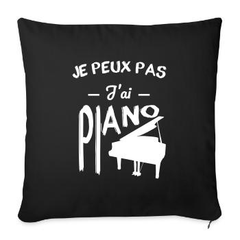 Je peux pas j'ai piano - Housse de coussin décorative 45 x 45 cm - noir - Devant