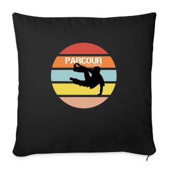 Parcour Course d’obstacles Sports extrêmes Fitness Training - Housse de coussin décorative 45 x 45 cm - noir - Devant