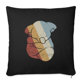 Koala Retro Style Vintage - Sofa pillowcase 17,3'' x 17,3'' (45 x 45 cm) - black - Front