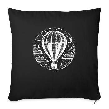 Montgolfière Ballon Flying Air - Housse de coussin décorative 45 x 45 cm - noir - Devant