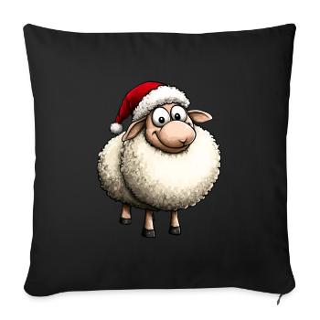 Noël des moutons - Housse de coussin décorative 45 x 45 cm - noir - Devant