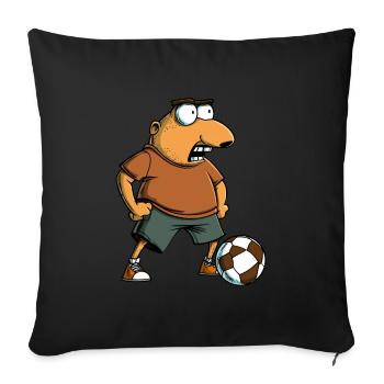 Taupe de football - Housse de coussin décorative 45 x 45 cm - noir - Devant