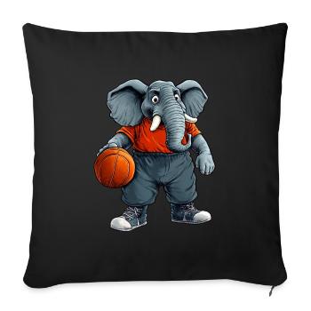 Elephant Basketball Player / Basketball Elephant - Sofa pillowcase 17,3'' x 17,3'' (45 x 45 cm) - black - Front