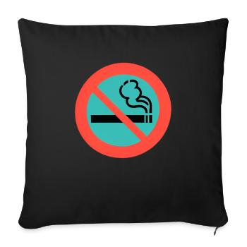 Rauchen Raucher Verboten No Smoking - Sofakissenbezug 45 x 45 cm - Schwarz - Vorne