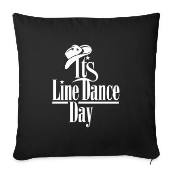LINE DANCING, IT'S LINE DANCE DAY MIT HUT - Sofakissenbezug 45 x 45 cm - Schwarz - Vorne