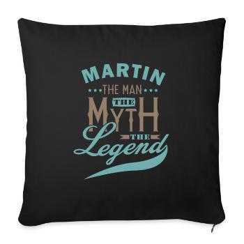 Martin personalized tshirt first name martin - Sofa pillowcase 17,3'' x 17,3'' (45 x 45 cm) - black - Front