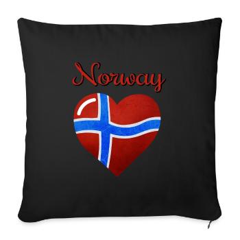 The flag of Norway, Norges flagg - Sofa pillowcase 17,3'' x 17,3'' (45 x 45 cm) - black - Front