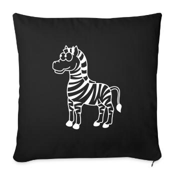 Zebra Comic Animal - Sofa pillowcase 17,3'' x 17,3'' (45 x 45 cm) - black - Front