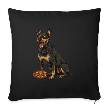 Doberman Dog Halloween Zombie - Sofa pillowcase 17,3'' x 17,3'' (45 x 45 cm) - black - Front