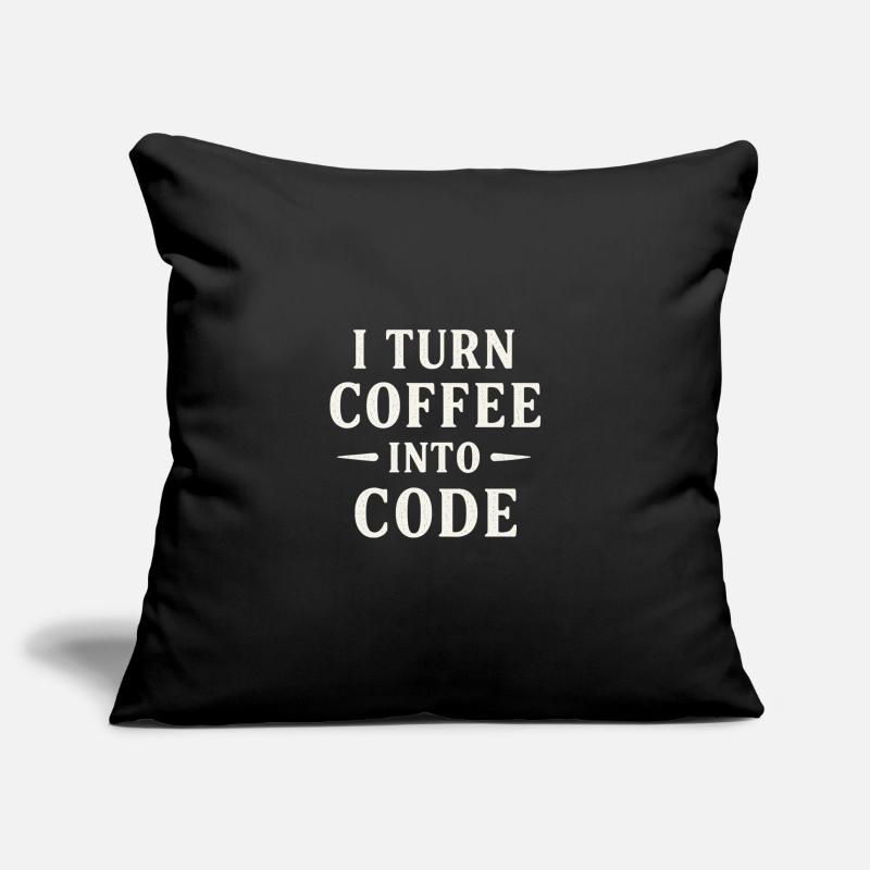 Je transforme le café en code Housse de coussin décorative 45 x 45 cm