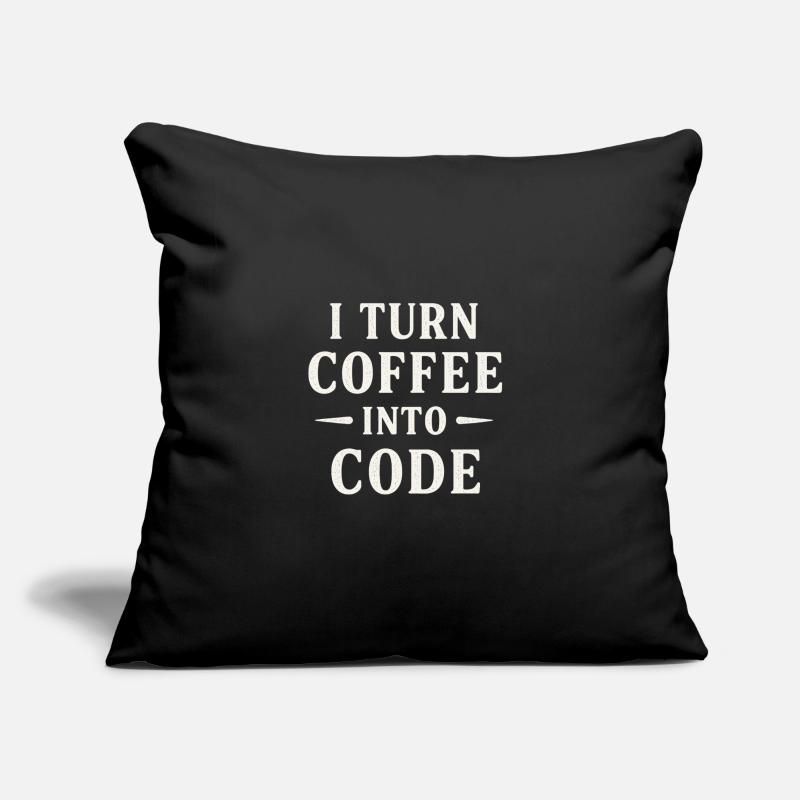 Je transforme le café en code Housse de coussin décorative 45 x 45 cm