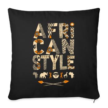 African Style - afrikanische Muster mode, Afrika - Sofakissenbezug 45 x 45 cm - Schwarz - Vorne