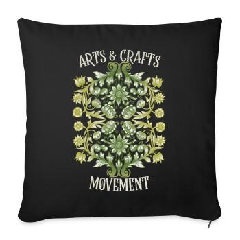 Art Nouveau, design vintage vers 1900 - Housse de coussin décorative 45 x 45 cm - noir - Devant
