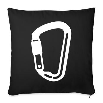 Mousquetons d’équipement d’escalade - Housse de coussin décorative 45 x 45 cm - noir - Devant