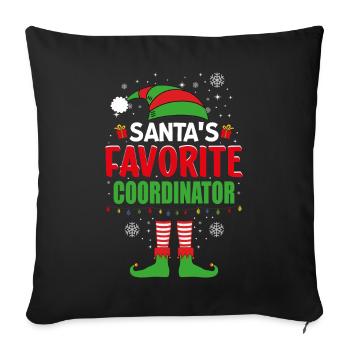 Santa's Favorite Coordinator Elf Christmas - Sofakissenbezug 45 x 45 cm - Schwarz - Vorne
