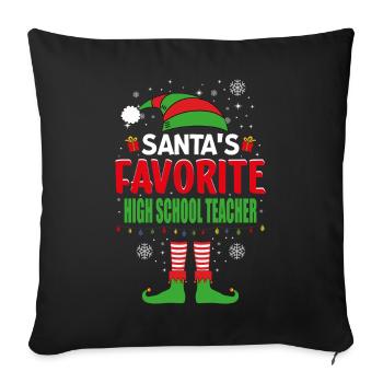Le professeur de lycée préféré du Père Noël Elf - Housse de coussin décorative 45 x 45 cm - noir - Devant