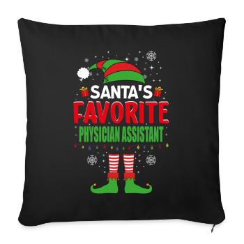 Santa's Favorite Physician Assistant Elf Christmas - Sofakissenbezug 45 x 45 cm - Schwarz - Vorne